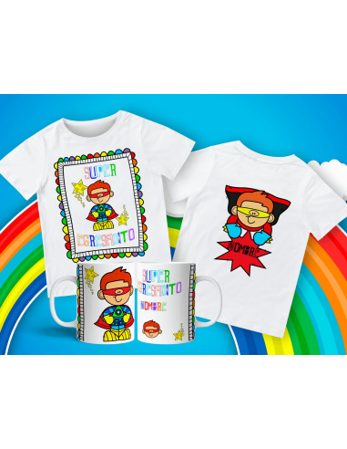 Remera + Taza Egresaditos Super Heroes