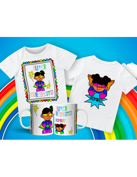 Remera + Taza Egresaditos Super Heroes