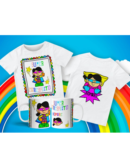 Remera + Taza Egresaditos Super Heroes