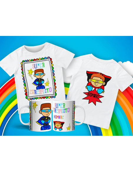 Remera + Taza Egresaditos Super Heroes