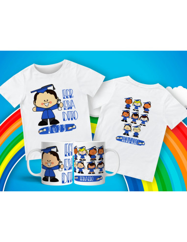 Remera + Taza Egresaditos Graduados