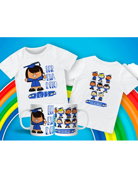 Remera + Taza Egresaditos Graduados