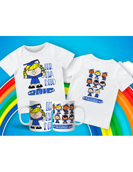 Remera + Taza Egresaditos Graduados