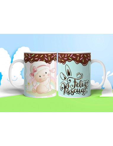 TAZA +BOLSITAS PASCUA DULCE DIBUJITOS