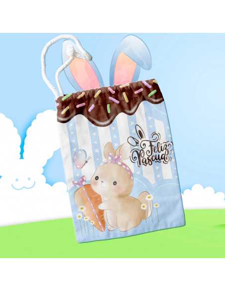 TAZA +BOLSITAS PASCUA DULCE DIBUJITOS