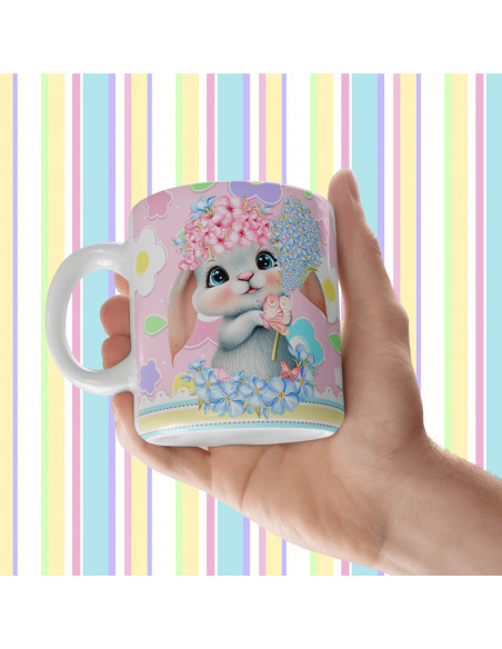 TAZA +BOLSITAS PASCUA DULCE DIBUJITOS PASTELES