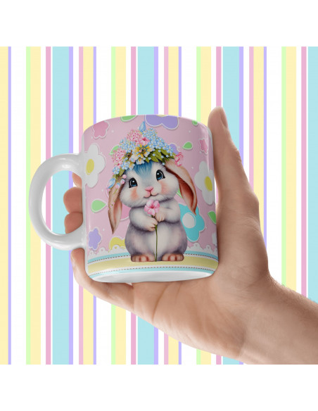 TAZA +BOLSITAS PASCUA DULCE DIBUJITOS PASTELES