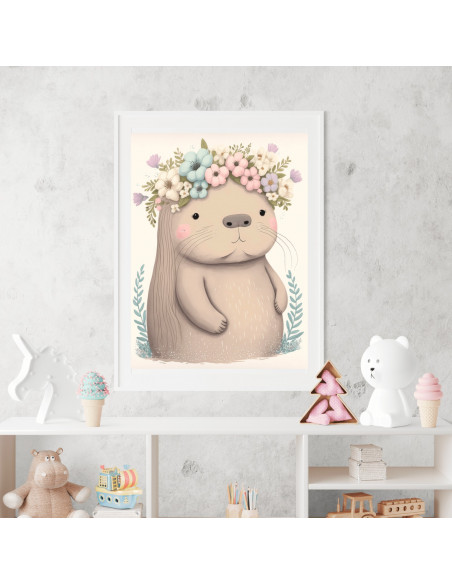 Cuadros animalitos florales pack 2