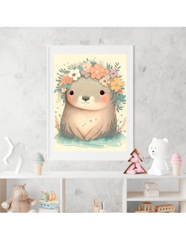 Cuadros animalitos florales pack 2