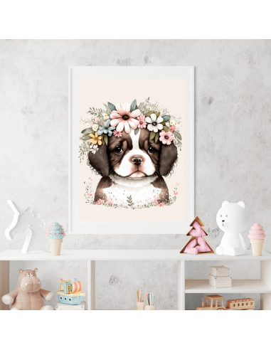 Cuadros animalitos florales pack 2