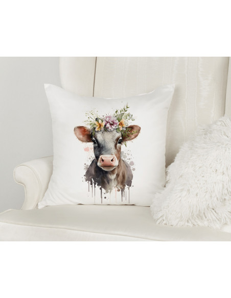 Almohadones Animales Floreados Acuarela