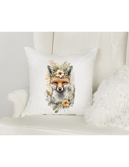 Almohadones Animales Floreados Acuarela