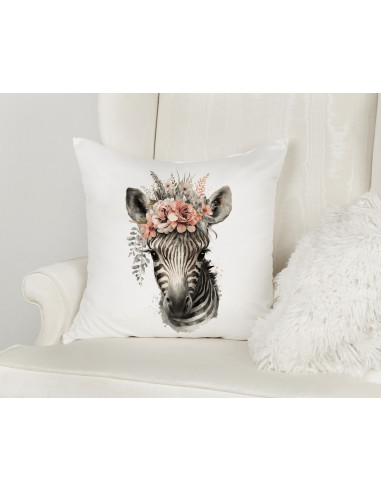 Almohadones Animales Floreados Acuarela