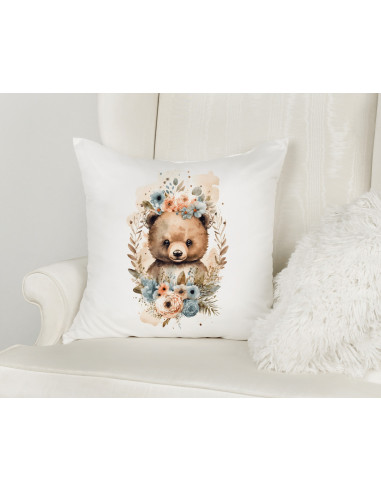 Almohadones Animales Floreados Acuarela