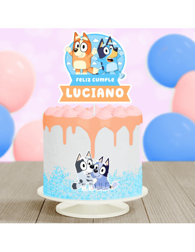 Topper Torta Animalitos del Bluey