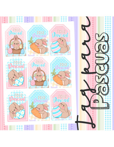 TAG/TARJETAS PASCUAS PASTELES