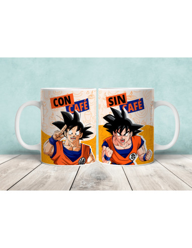 Taza con café y sin café