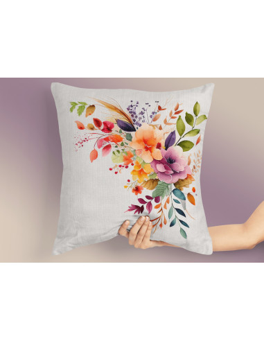 Almohadones Flores Acuarela