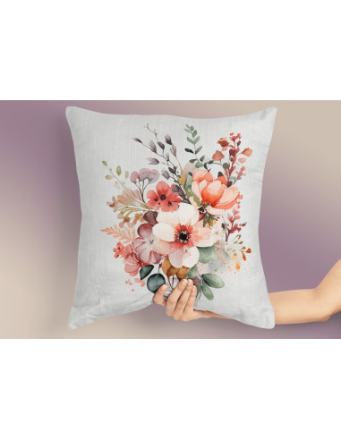Almohadones Flores Acuarela