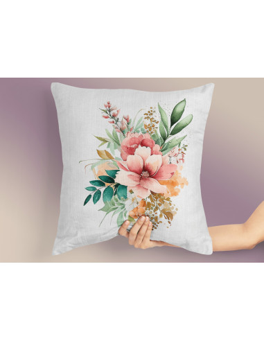 Almohadones Flores Acuarela