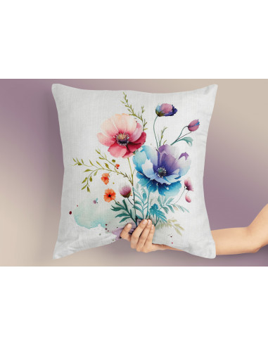 Almohadones Flores Acuarela