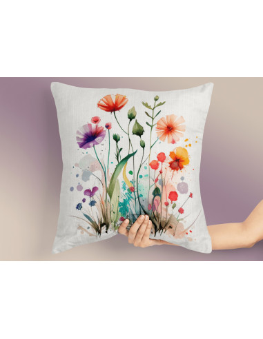 Almohadones Flores Acuarela