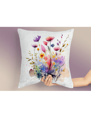 Almohadones Flores Acuarela