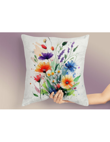 Almohadones Flores Acuarela