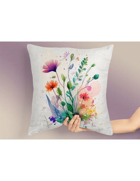 Almohadones Flores Acuarela