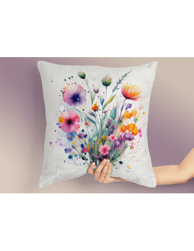 Almohadones Flores Acuarela