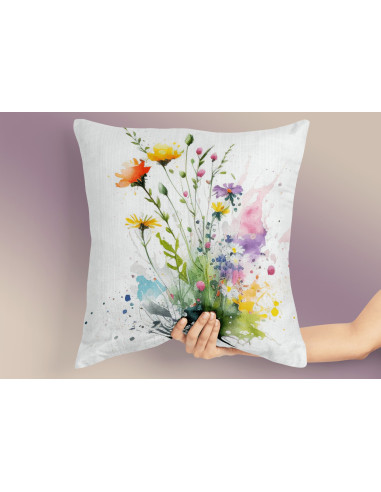 Almohadones Flores Acuarela