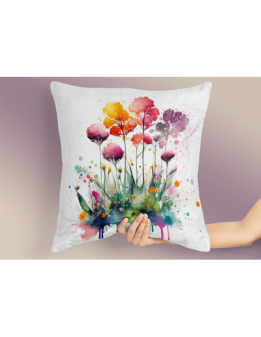Almohadones Flores Acuarela