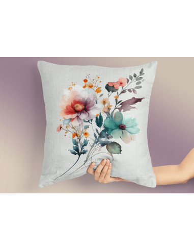Almohadones Flores Acuarela