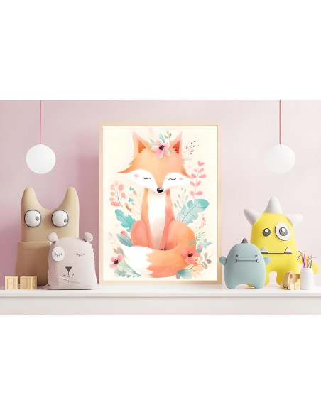 Cuadros animalitos florales pack 3