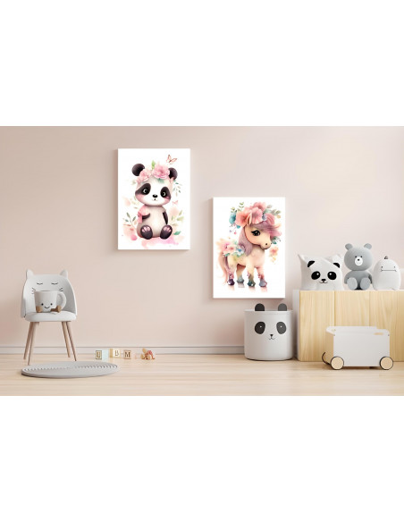 Cuadros animalitos florales pack 3