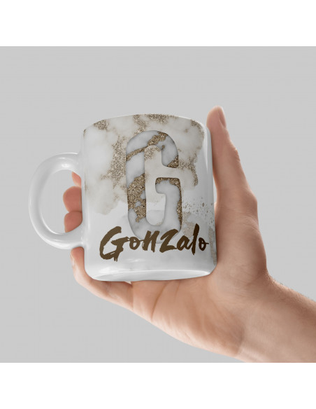 Iniciales Blanco Dorado