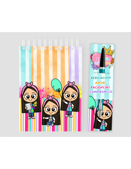 Anotador+ porta lápiz  Maestra Jardinera