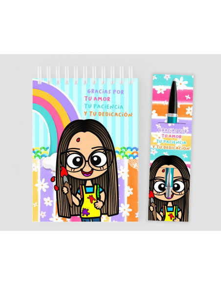 Anotador+ porta lápiz  Maestra Jardinera