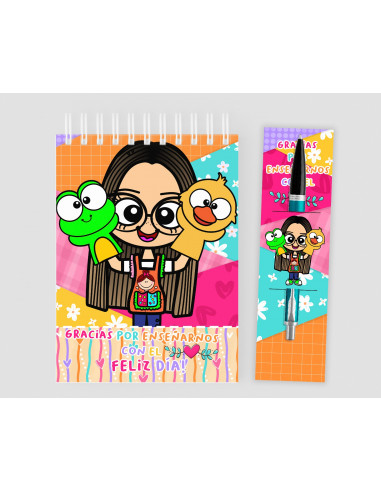 Anotador+ porta lápiz  Maestra Jardinera