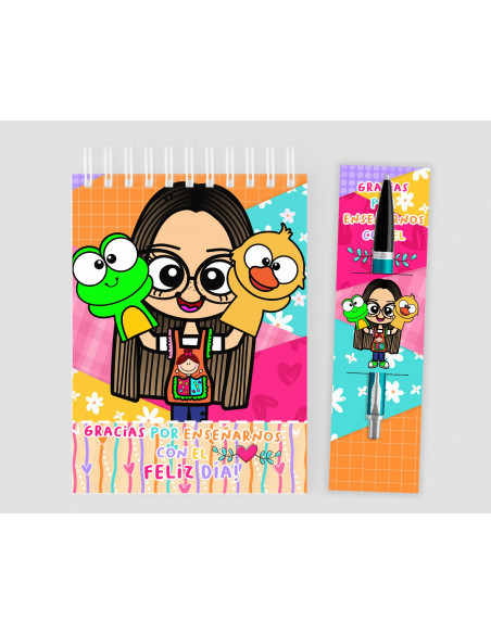 Anotador+ porta lápiz  Maestra Jardinera