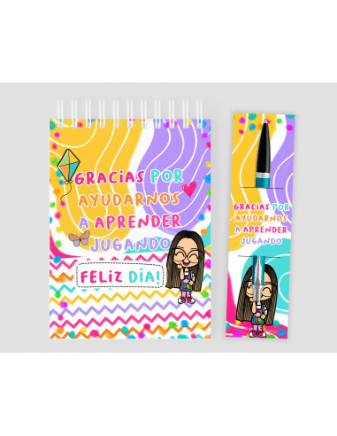 Anotador+ porta lápiz  Maestra Jardinera