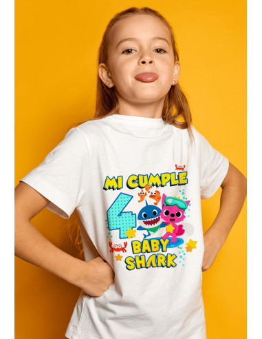 Remeras Baby Shark Cumpleaños