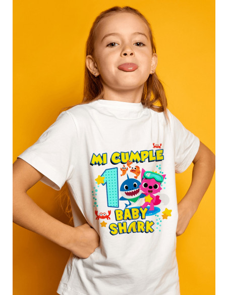 Remeras Baby Shark Cumpleaños