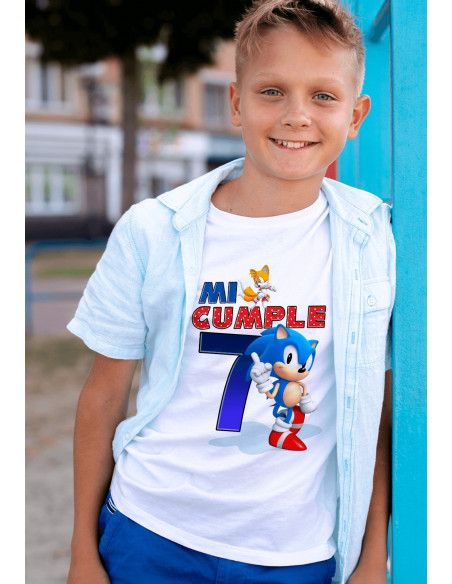 Remeras Sonic Cumpleaños