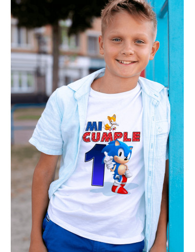 Remeras Sonic Cumpleaños