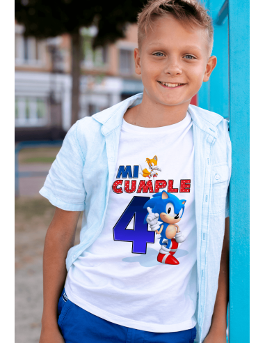 Remeras Sonic Cumpleaños