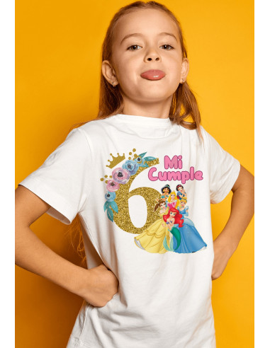 Remeras Princesas Cumpleaños