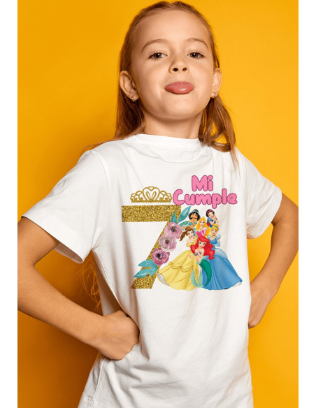 Remeras Princesas Cumpleaños