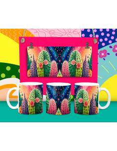 Tazas Cactus coloridas