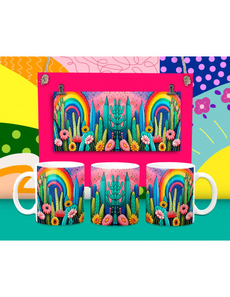 Tazas Cactus coloridas